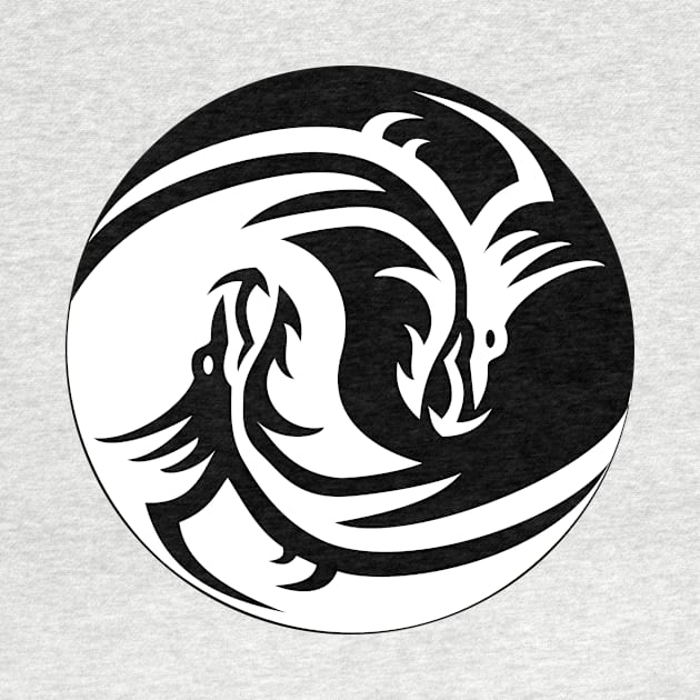 yin yang dragon by WordFandom